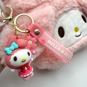 My Melody Keychain – Pink Sailor Outfit w/ Flower – New
